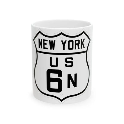 US 6N New York 1926 (New York) (Road Sign) White Coffee Mug 11oz - Go Mug Yourself