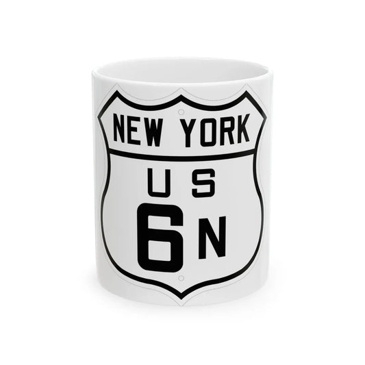US 6N New York 1926 (New York) (Road Sign) White Coffee Mug 11oz - Go Mug Yourself