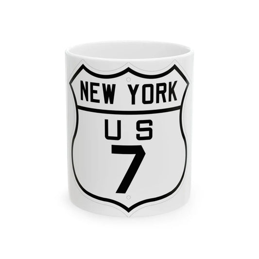 US 7 New York 1926 (New York) (Road Sign) White Coffee Mug 11oz - Go Mug Yourself
