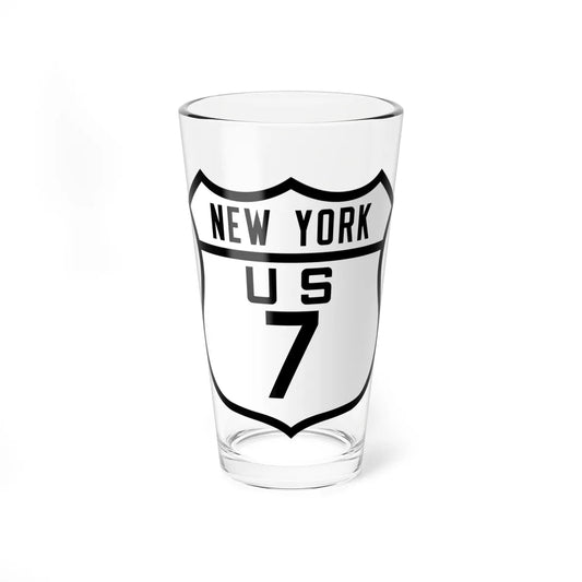US 7 NY Old (New York) (Road Sign) Pint Glass 16oz 16oz - Go Mug Yourself