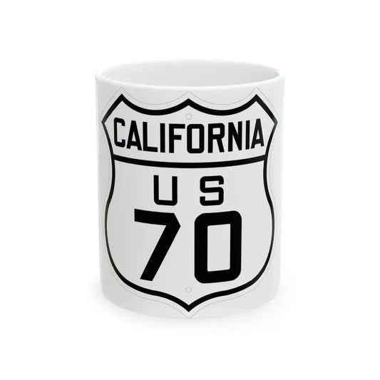 US 70 California 1926 (California) (Road Sign) White Coffee Mug 11oz - Go Mug Yourself