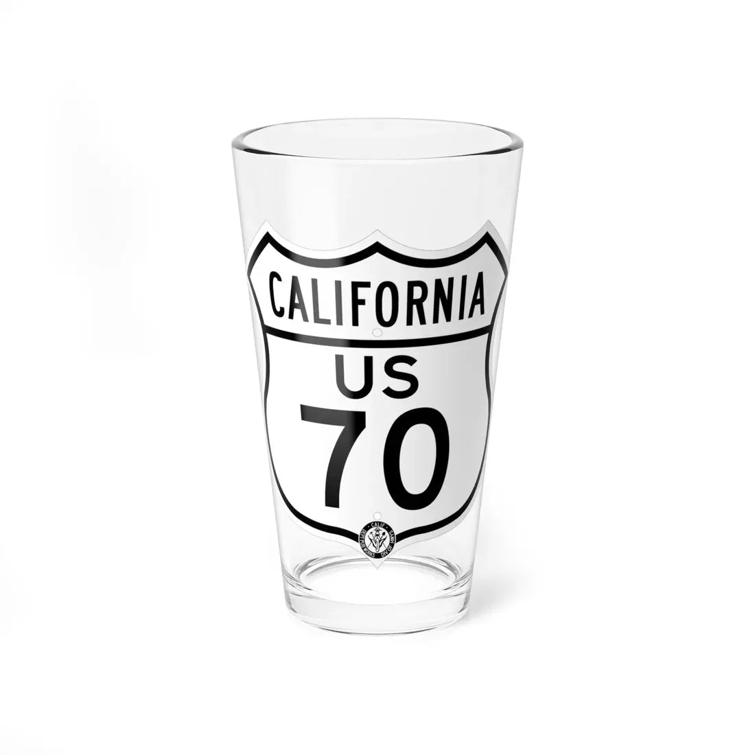 US 70 California 1948 (California) (Road Sign) Pint Glass 16oz 16oz - Go Mug Yourself
