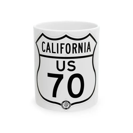 US 70 California 1948 (California) (Road Sign) White Coffee Mug 11oz - Go Mug Yourself