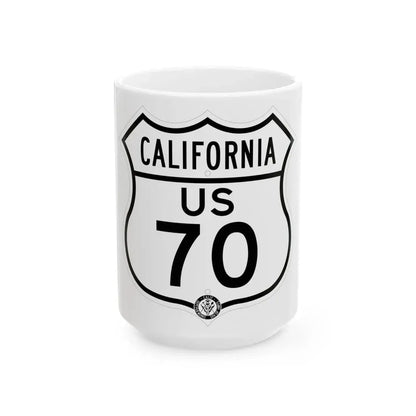 US 70 California 1948 (California) (Road Sign) White Coffee Mug 15oz - Go Mug Yourself