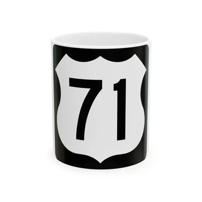US 71 IA (Iowa) (Road Sign) White Coffee Mug 11oz - Go Mug Yourself