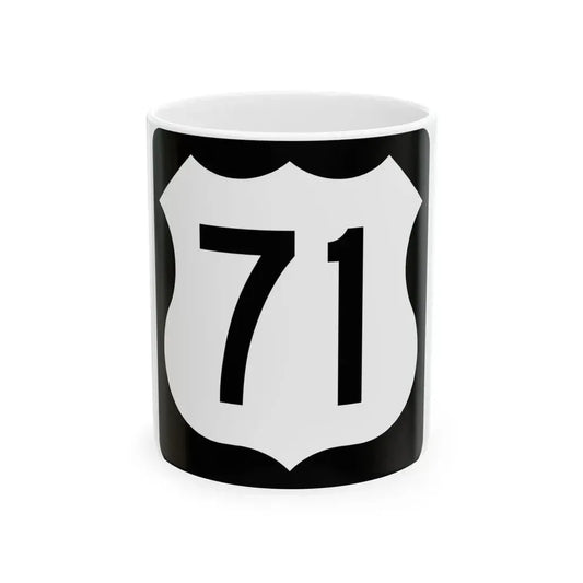 US 71 IA (Iowa) (Road Sign) White Coffee Mug 11oz - Go Mug Yourself