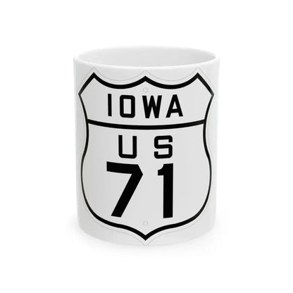 US 71 Iowa 1926 (Iowa) (Road Sign) White Coffee Mug 11oz - Go Mug Yourself