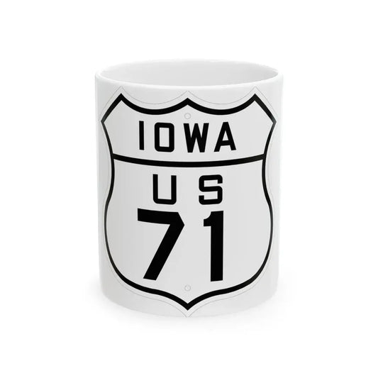 US 71 Iowa 1926 (Iowa) (Road Sign) White Coffee Mug 11oz - Go Mug Yourself
