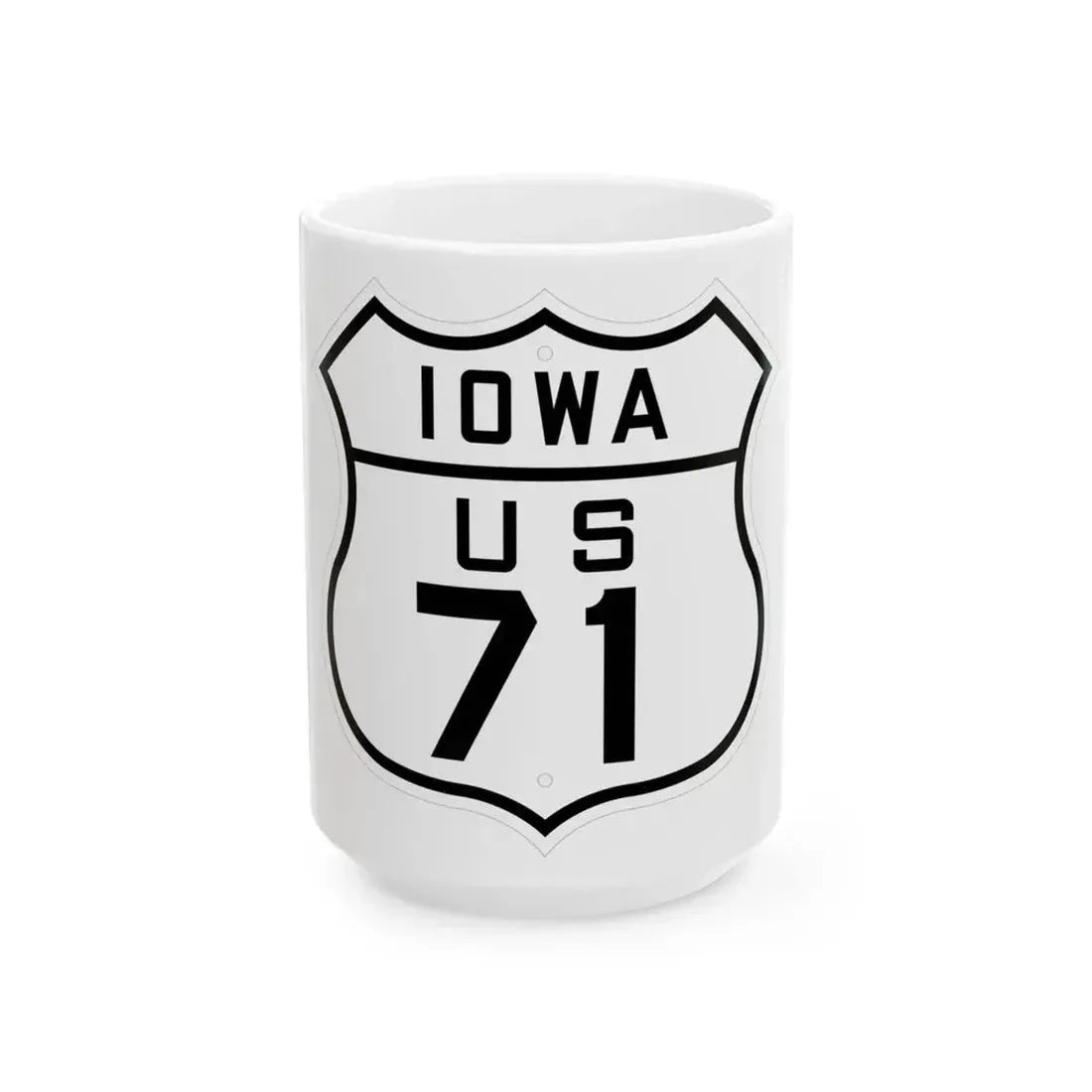 US 71 Iowa 1926 (Iowa) (Road Sign) White Coffee Mug 15oz - Go Mug Yourself