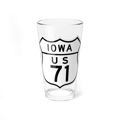 US 71 Iowa 1948 (Iowa) (Road Sign) Pint Glass 16oz 16oz - Go Mug Yourself