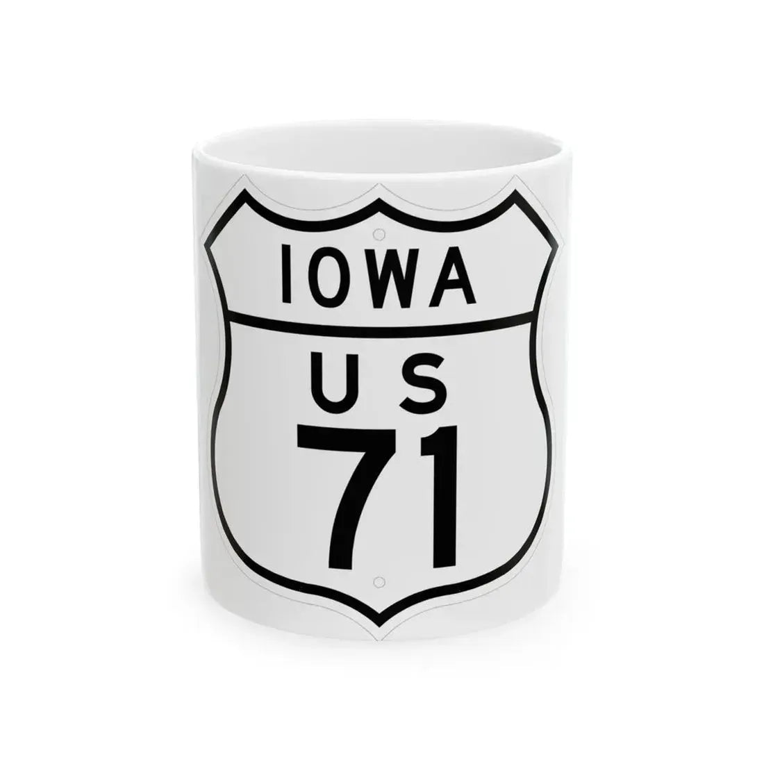US 71 Iowa 1948 (Iowa) (Road Sign) White Coffee Mug 11oz - Go Mug Yourself