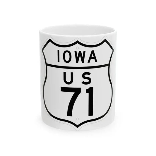 US 71 Iowa 1948 (Iowa) (Road Sign) White Coffee Mug 11oz - Go Mug Yourself