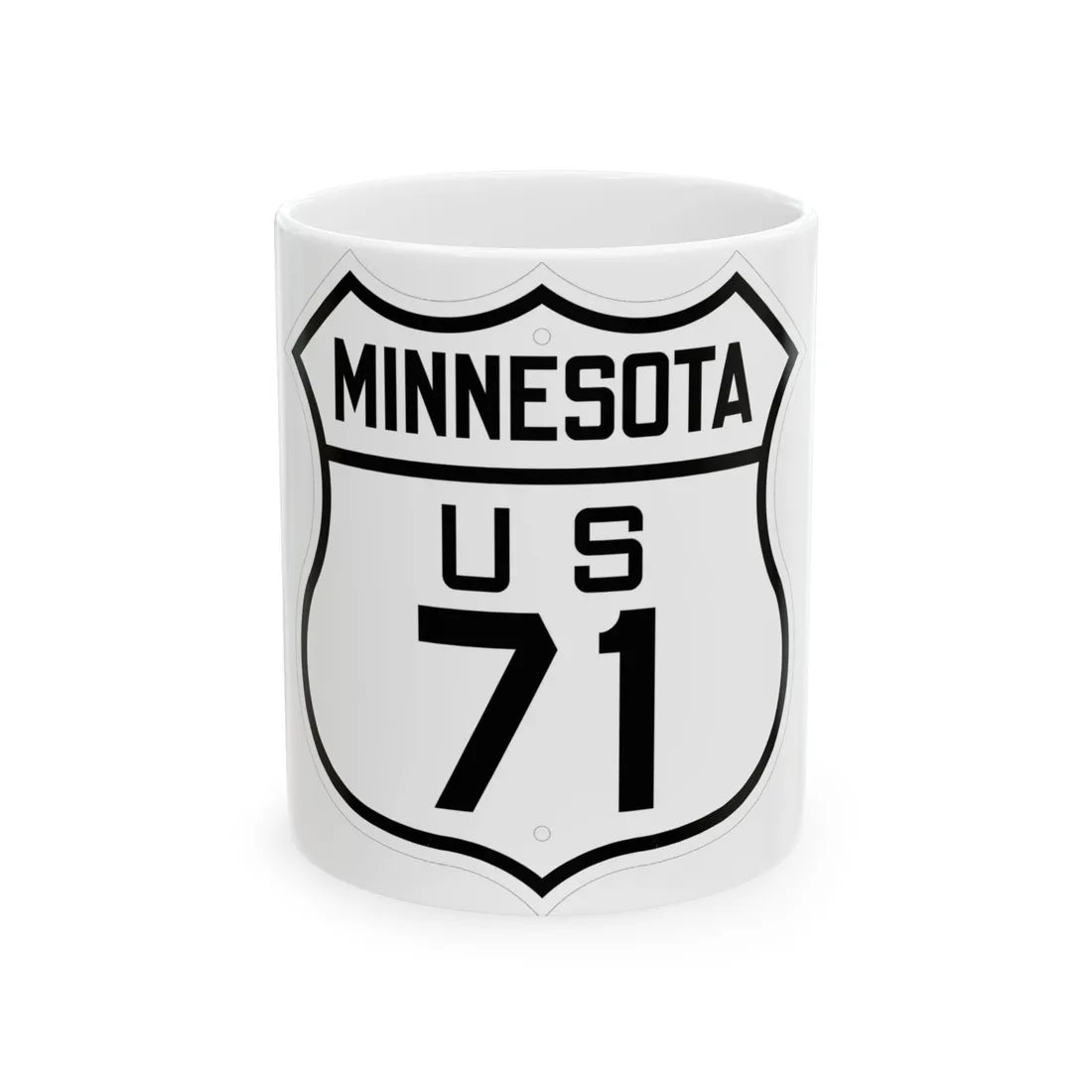 US 71 Minnesota 1926 (Minnesota) (Road Sign) White Coffee Mug 11oz - Go Mug Yourself