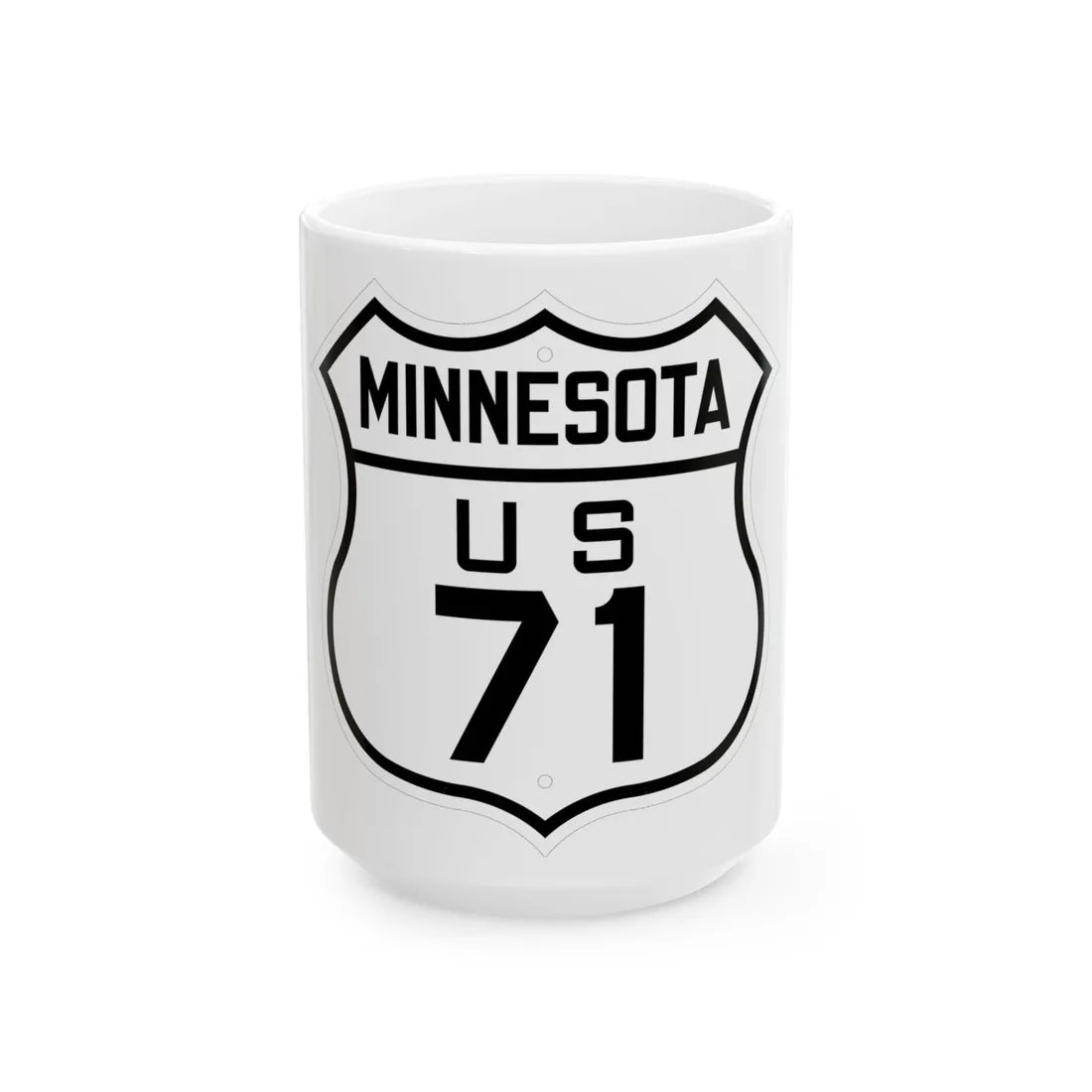 US 71 Minnesota 1926 (Minnesota) (Road Sign) White Coffee Mug 15oz - Go Mug Yourself