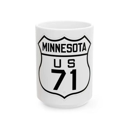 US 71 Minnesota 1926 (Minnesota) (Road Sign) White Coffee Mug 15oz - Go Mug Yourself