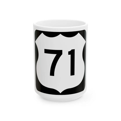 US 71 MN 1961 (Minnesota) (Road Sign) White Coffee Mug 15oz - Go Mug Yourself