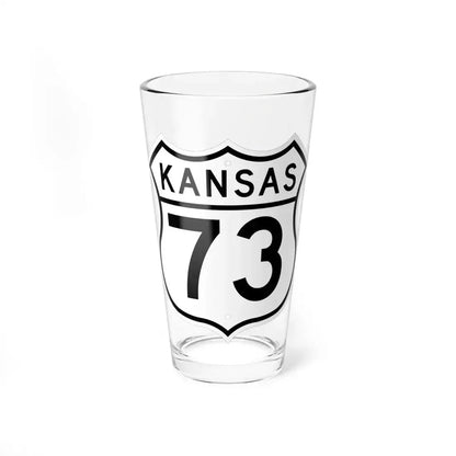 US 73 Kansas 1962 (Kansas) (Road Sign) Pint Glass 16oz 16oz - Go Mug Yourself