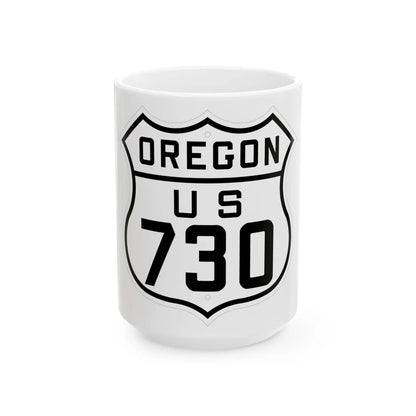 US 730 Oregon 1926 (Oregon) (Road Sign) White Coffee Mug 15oz - Go Mug Yourself