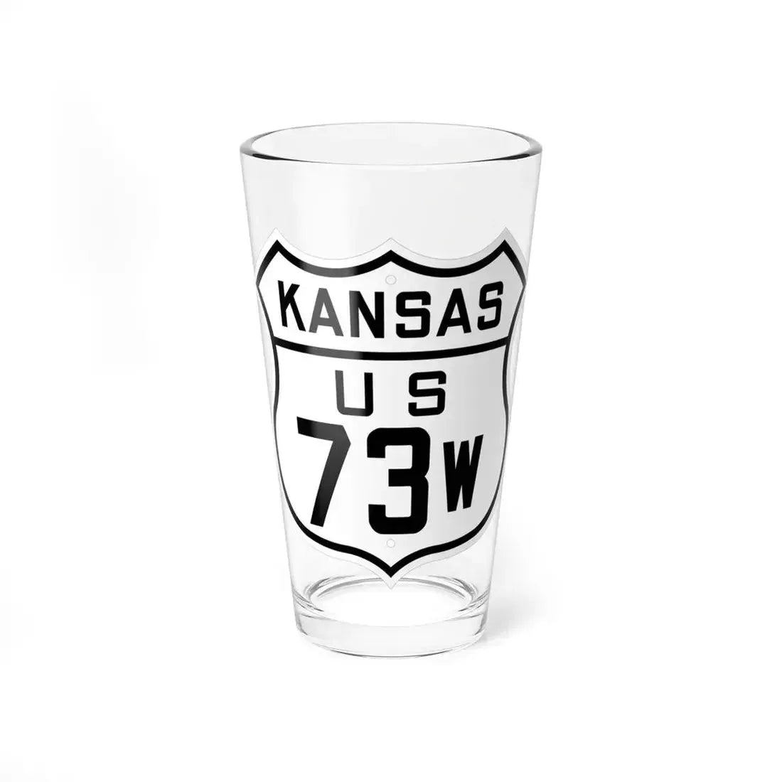 US 73W Kansas 1926 (Kansas) (Road Sign) Pint Glass 16oz 16oz - Go Mug Yourself
