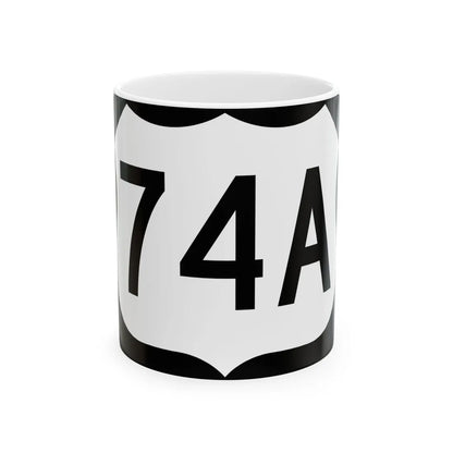 US 74A (North Carolina) (Road Sign) White Coffee Mug 11oz - Go Mug Yourself