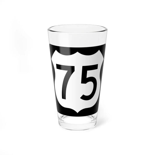 US 75 IA (Iowa) (Road Sign) Pint Glass 16oz 16oz - Go Mug Yourself