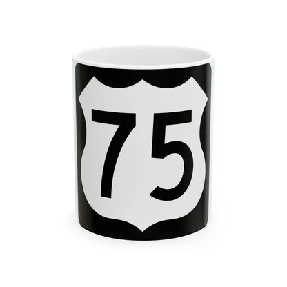 US 75 IA (Iowa) (Road Sign) White Coffee Mug 11oz - Go Mug Yourself