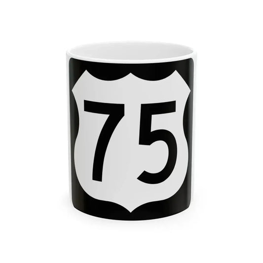 US 75 IA (Iowa) (Road Sign) White Coffee Mug 11oz - Go Mug Yourself