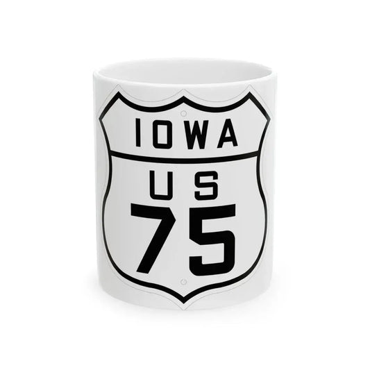 US 75 Iowa 1926 (Iowa) (Road Sign) White Coffee Mug 11oz - Go Mug Yourself