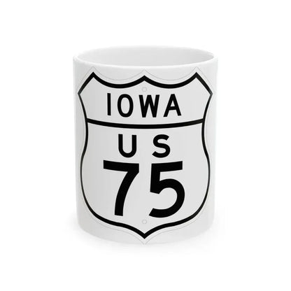 US 75 Iowa 1948 (Iowa) (Road Sign) White Coffee Mug 11oz - Go Mug Yourself