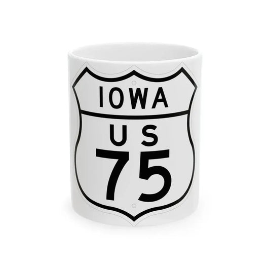 US 75 Iowa 1948 (Iowa) (Road Sign) White Coffee Mug 11oz - Go Mug Yourself
