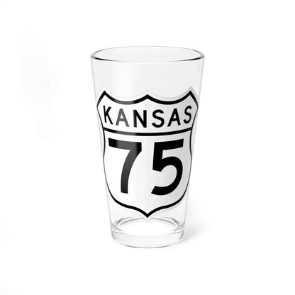 US 75 Kansas 1962 (Kansas) (Road Sign) Pint Glass 16oz 16oz - Go Mug Yourself