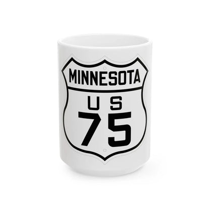 US 75 Minnesota 1926 (Minnesota) (Road Sign) White Coffee Mug 15oz - Go Mug Yourself