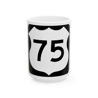US 75 MN 1961 (Minnesota) (Road Sign) White Coffee Mug 15oz - Go Mug Yourself