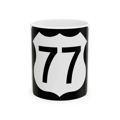 US 77 IA (Iowa) (Road Sign) White Coffee Mug 11oz - Go Mug Yourself