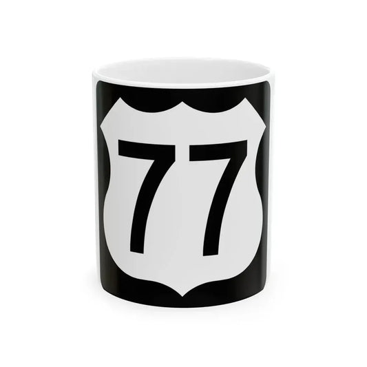 US 77 IA (Iowa) (Road Sign) White Coffee Mug 11oz - Go Mug Yourself