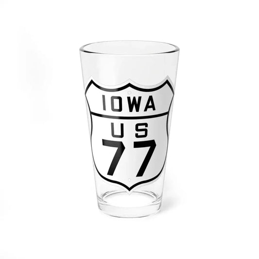US 77 Iowa 1926 (Iowa) (Road Sign) Pint Glass 16oz 16oz - Go Mug Yourself