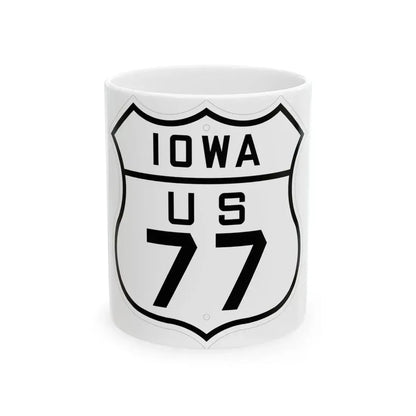 US 77 Iowa 1926 (Iowa) (Road Sign) White Coffee Mug 11oz - Go Mug Yourself