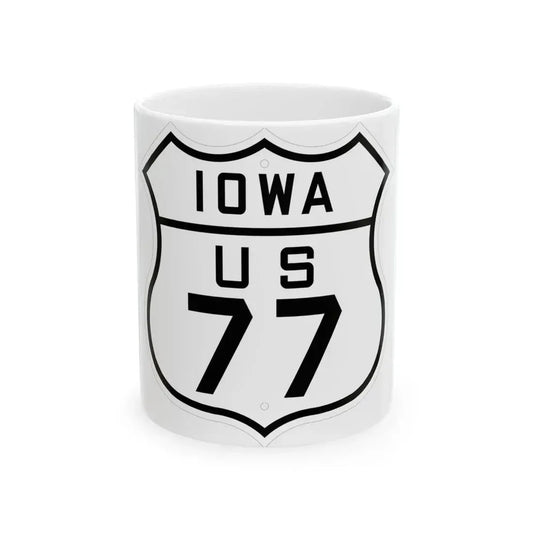 US 77 Iowa 1926 (Iowa) (Road Sign) White Coffee Mug 11oz - Go Mug Yourself