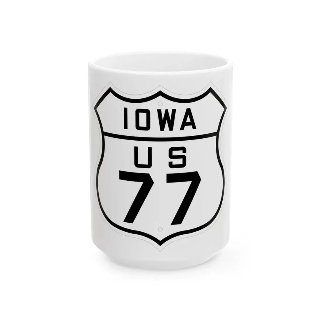US 77 Iowa 1926 (Iowa) (Road Sign) White Coffee Mug 15oz - Go Mug Yourself