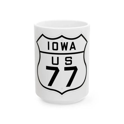 US 77 Iowa 1926 (Iowa) (Road Sign) White Coffee Mug 15oz - Go Mug Yourself