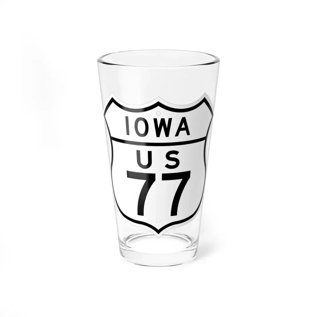 US 77 Iowa 1948 (Iowa) (Road Sign) Pint Glass 16oz 16oz - Go Mug Yourself