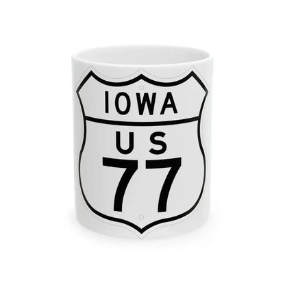 US 77 Iowa 1948 (Iowa) (Road Sign) White Coffee Mug 11oz - Go Mug Yourself