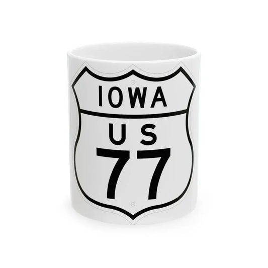 US 77 Iowa 1948 (Iowa) (Road Sign) White Coffee Mug 11oz - Go Mug Yourself
