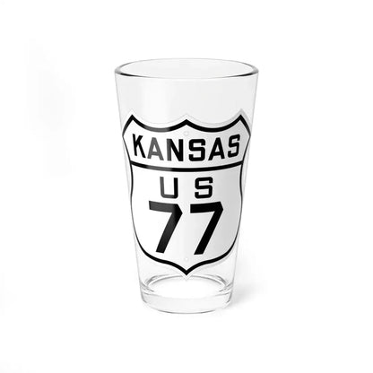 US 77 Kansas 1926 (Kansas) (Road Sign) Pint Glass 16oz 16oz - Go Mug Yourself