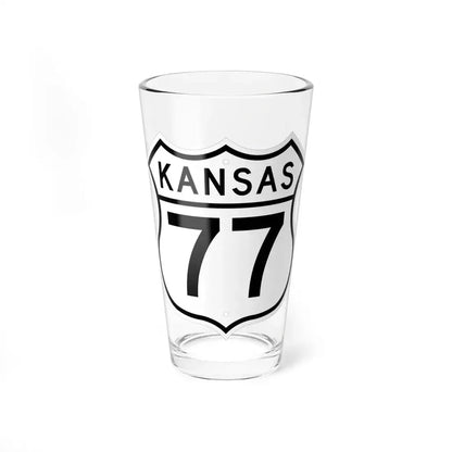US 77 Kansas 1962 (Kansas) (Road Sign) Pint Glass 16oz 16oz - Go Mug Yourself