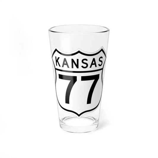 US 77 Kansas 1962 (Kansas) (Road Sign) Pint Glass 16oz 16oz - Go Mug Yourself