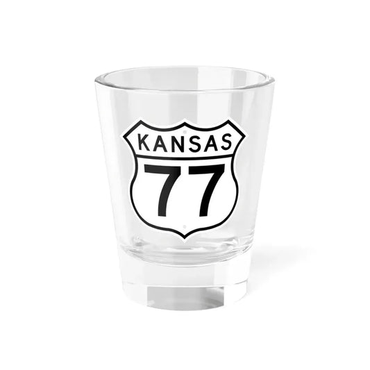 US 77 Kansas 1962 (Kansas) (Road Sign) Shot Glass 1.5oz 1.5oz - Go Mug Yourself