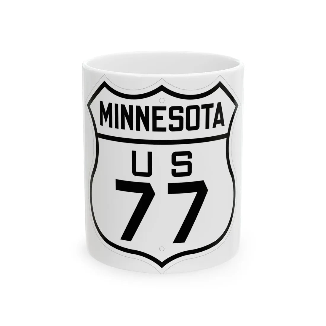 US 77 Minnesota 1926 (Minnesota) (Road Sign) White Coffee Mug 11oz - Go Mug Yourself