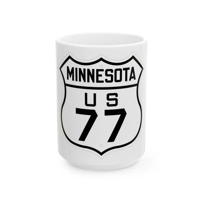 US 77 Minnesota 1926 (Minnesota) (Road Sign) White Coffee Mug 15oz - Go Mug Yourself