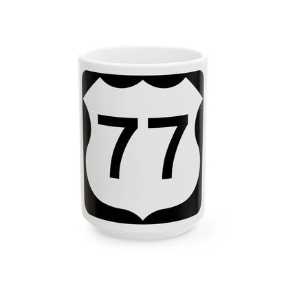 US 77 MN 1961 (Minnesota) (Road Sign) White Coffee Mug 15oz - Go Mug Yourself